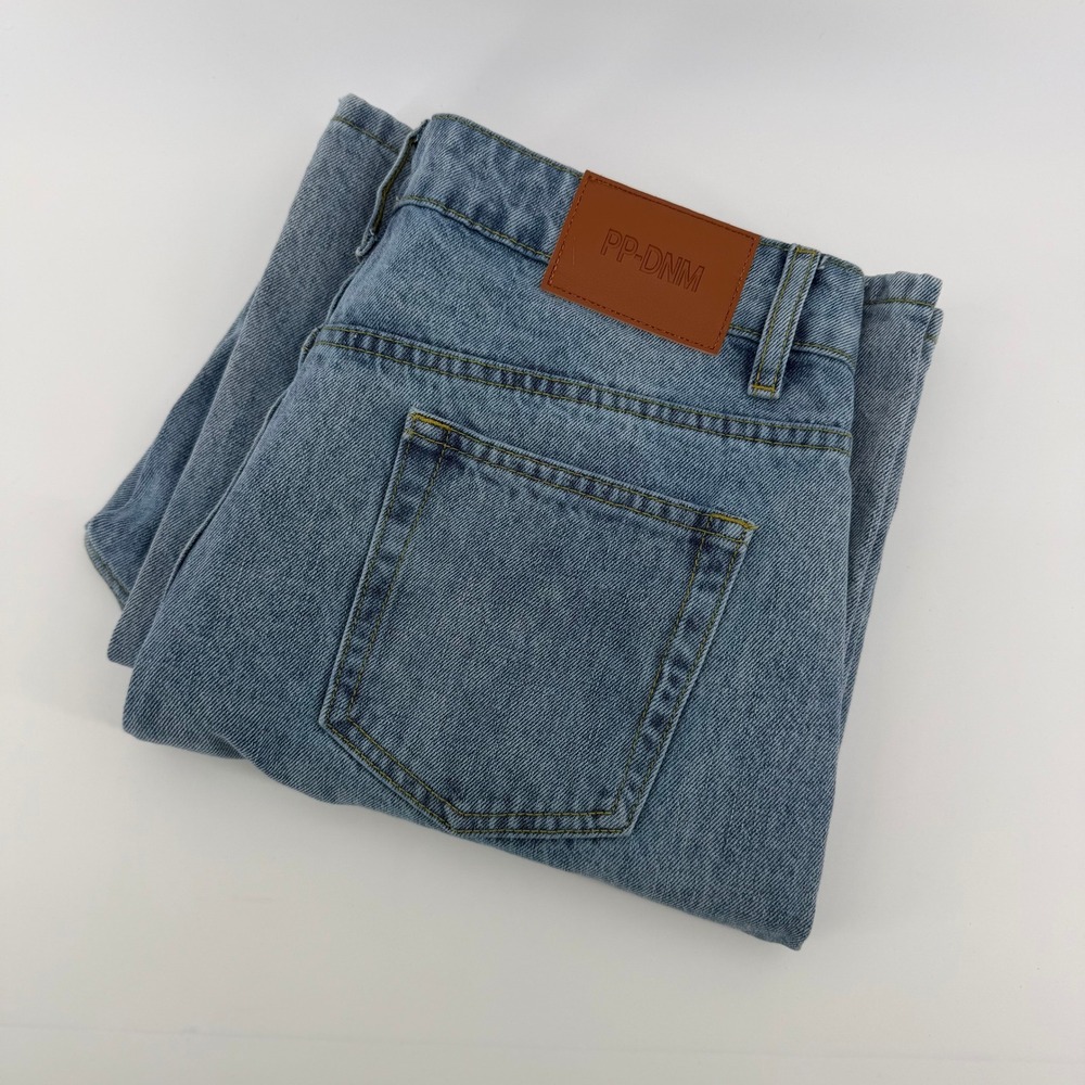 Princess Polly PP-DNM Light Wash Wide Leg High Rise Jeans Size US 8 Blue